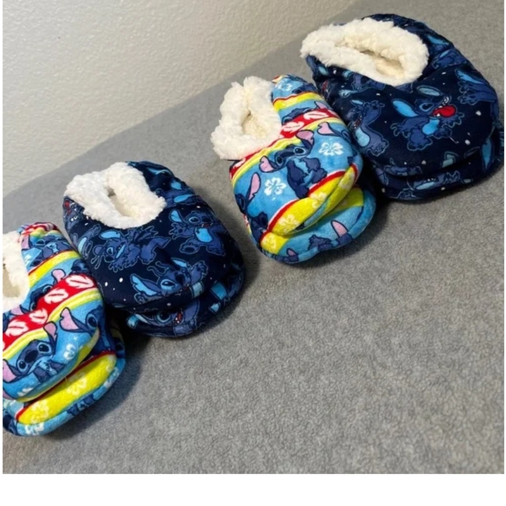 Disney Stitch Slipper Sock Bundle Lot Size 7-9 Cozy Plush - Picture 2 of 6